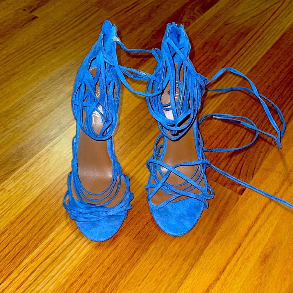 Nasty gal blue lace up heels